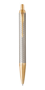 PARKER IM Premium Stylo bille  gris argenté  recharge bleue pointe moyenne  Coffret cadeau