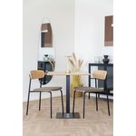 Table de café mélamine bois base en métal noir 70 x 70 x 75 cm