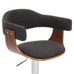 vidaXL Tabourets de bar lot de 2 gris bois courbé et tissu