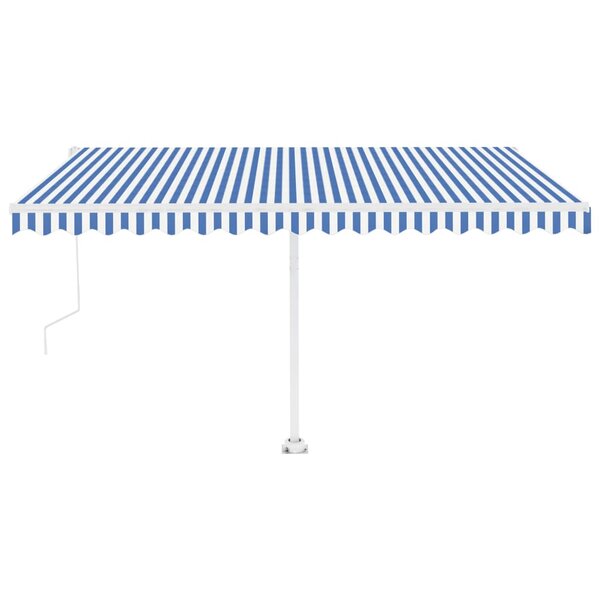vidaXL Auvent automatique sur pied 450x350 cm Bleu/Blanc