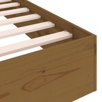 vidaXL Cadre de lit Marron miel Bois massif 75x190 cm Petit simple