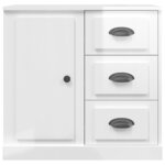 vidaXL Buffets 2 Pièces blanc brillant bois d'ingénierie