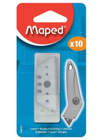 Etui de 10 lames Trapèze Rechange pour Cutter 18 mm MAPED