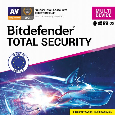 Bitdefender total security - licence 1 an - 3 appareils - a télécharger
