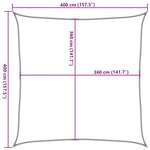 vidaXL Voile d'ombrage 160 g/m² Crème 4x4 m PEHD