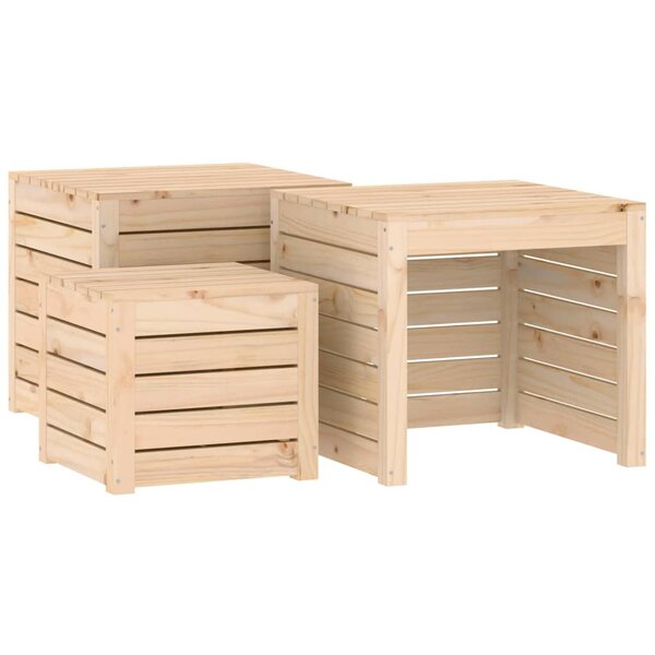 vidaXL Ensemble de boîtes de jardin 3 Pièces bois de pin massif