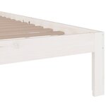 vidaXL Cadre de lit Blanc Bois massif 135x190 cm Double