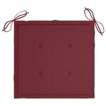 vidaXL Chaises de jardin coussins rouge bordeaux lot de 6 Teck massif