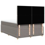 vidaXL Sommier à lattes de lit avec matelas Taupe 160x200 cm Tissu