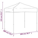 vidaXL Tente de réception pliable Crème 2x2 m