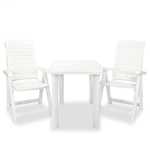 vidaXL Ensemble de bistro 3 Pièces Plastique Blanc