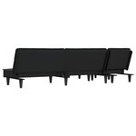 vidaXL Canapé-lit en forme de L gris foncé 255x140x70 cm tissu