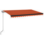 vidaXL Auvent automatique capteur de vent LED 400x350 cm Orange marron