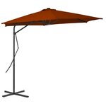 vidaXL Parasol d'extérieur avec mât en acier Terre cuite 300x230 cm