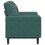 vidaXL Canapé 2 places avec oreillers vert foncé 120 cm velours