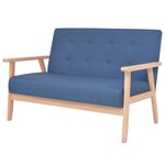 vidaXL Ensemble de canapé 2 Pièces Tissu bleu