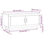 vidaXL Table basse Chêne fumé 102x50x45 cm Bois d'ingénierie