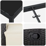 vidaXL Set de salle à manger de jardin 5 pièces Rattan poly noir