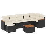 vidaXL Salon de jardin 8 Pièces avec coussins noir résine tressée