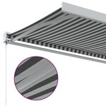 vidaXL Auvent rétractable anthracite et blanc 5x3 m tissu et aluminium