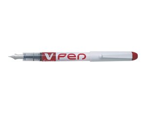 Stylo Plume Jetable Effaçable V-Pen Pointe Moyenne Rouge x 12 PILOT