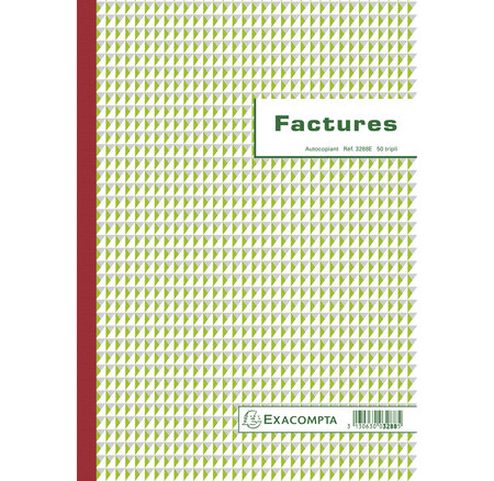 Manifold Factures Avec Mention Tva 29 7x21cm 50 Feuillets Tripli Autocopiants - X 5 - Exacompta