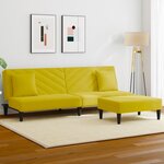 vidaXL Ensemble de canapés 2 Pièces avec coussins jaune velours