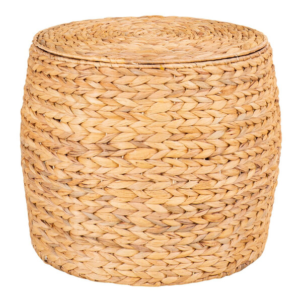Table d'appoint ronde avec rangement en jacinthe d'eau Ø 43 x 34 cm