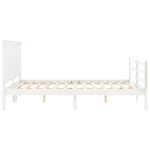 vidaXL Cadre de lit avec tête de lit blanc King Size bois massif
