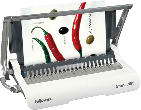 Perforelieur Star + 150 blanc/argent A4 cap 12F FELLOWES