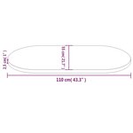 vidaXL Dessus de table 110x55x2 5 cm bois de pin massif ovale