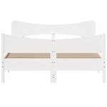 vidaXL Cadre de lit sans matelas blanc 135x190 cm bois de pin massif