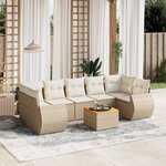 vidaXL Salon de jardin avec coussins 8 Pièces beige résine tressée