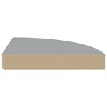 vidaXL Étagères d'angle flottantes 4 Pièces gris 25x25x3 8 cm MDF