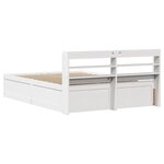 vidaXL Cadre de lit avec tête de lit blanc 150x200 cm bois pin massif