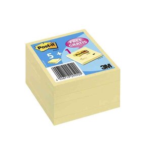 Blocs notes adhésives 76 x 76 mm Jaune 5+1GRATUIT POST-IT