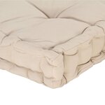 vidaXL Coussin de plancher de palette Coton 120x80x10 cm Beige