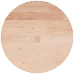 vidaXL Dessus de table rond Ø40x1 5 cm Bois de chêne massif non traité