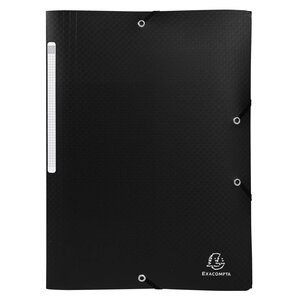 Chemise À Élastiques 3 Rabats Pp Opak - A4 - Noir - Exacompta