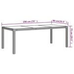 vidaXL Table de jardin Blanc 190x90x75 cm Verre trempé/résine tressée