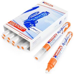 Marqueur acrylique moyen 5100 Orange fluOrescent 2-3 mm x 10 EDDING