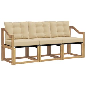 vidaXL Ensemble de canapés d'extérieur 3 Pièces Blanc et Beige