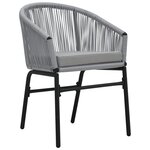 vidaXL Ensemble de bistro 3 Pièces avec coussins Rotin PE Gris