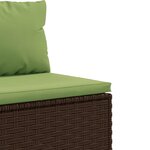 vidaXL Salon de jardin avec coussins 7 Pièces marron résine tressée