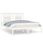 vidaXL Cadre de lit Blanc Bois de pin massif 140x200 cm