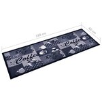 vidaXL Tapis de cuisine lavable Bleu café 60x180 cm