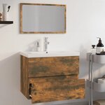 vidaXL Meubles de salle de bain Chêne fumé Bois d'ingénierie