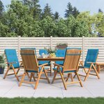 vidaXL Chaises de jardin inclinables et coussins lot de 6 bois teck