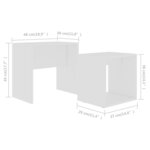vidaXL Ensemble de table basse Blanc 48x30x45 cm Bois d'ingénierie