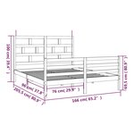vidaXL Cadre de lit Blanc Bois de pin massif 160x200 cm
